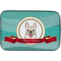 "Caroline's Treasures French Bulldog Merry Christmas Dish Drying Mat, 14"" x 21"""
