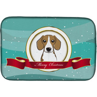 "Caroline's Treasures Beagle Merry Christmas Dish Drying Mat, 14 x 21"