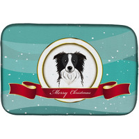 "Caroline's Treasures Border Collie Merry Christmas Dish Drying Mat, 14"" x 21"""
