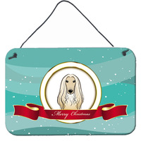 "Caroline's Treasures Afghan Hound Merry Christmas Wall or Door Hanging Prints BB1554DS812, 8HX12W"