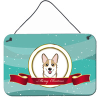 "Caroline's Treasures Sable Corgi Merry Christmas Wall or Door Hanging Prints BB1563DS812, 8HX12W, Multicolor"