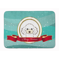 "Caroline's Treasures White Poodle Merry Christmas Floor Mat, 19"" x 27"", Multicolor"