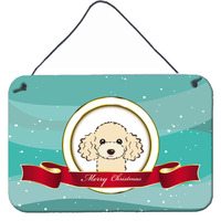 "Caroline's Treasures Buff Poodle Merry Christmas Wall or Door Hanging Prints BB1568DS812, 8HX12W"