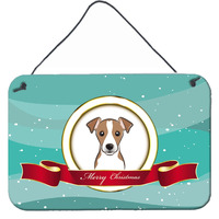 "Caroline's Treasures Jack Russell Terrier Merry Christmas Wall or Door Hanging Prints BB1570DS812, 8HX12W, Multicolor"