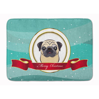 "Caroline's Treasures Fawn Pug Merry Christmas Floor Mat, 19"" x 27"", Multicolor"