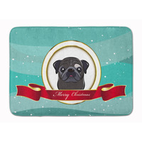 "Caroline's Treasures Black Pug Merry Christmas Floor Mat, 19"" x 27"", Multicolor"