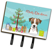 "Caroline's Treasures BB1574TH68 Christmas Tree and Jack Russell Terrier Leash or Key Holder, Large, Multicolor"