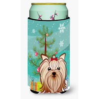 "Caroline's Treasures Christmas Tree and Yorkie Yorkshire Terrier Tall Boy Koozie Hugger, Multicolor"