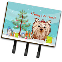 "Caroline's Treasures BB1576TH68 Christmas Tree and Yorkie Yorkshire Terrier Leash or Key Holder, Large, Multicolor"