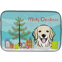 "Caroline's Treasures Christmas Tree And Golden Retriever Dish Drying Mat, 14"" x 21"""