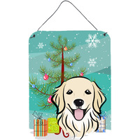 "Caroline's Treasures Christmas Tree and Golden Retriever Wall or Door Hanging Prints BB1577DS1216, 16HX12W, Multicolor"