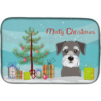 "Caroline's Treasures Christmas Tree and Schnauzer Dish Drying Mat, 14 x 21"