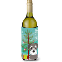 "Caroline's Treasures Christmas Tree and Schnauzer Wine Bottle Koozie Hugger, 750 ml, Multicolor"