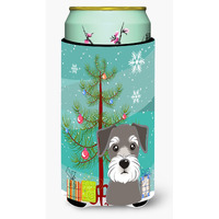"Caroline's Treasures Christmas Tree and Schnauzer Tall Boy Koozie Hugger, Multicolor"