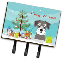"Caroline's Treasures BB1578TH68 Christmas Tree and Schnauzer Leash or Key Holder, Large, Multicolor"