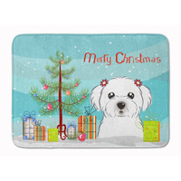 "Caroline's Treasures Christmas Tree and Maltese Floor Mat, 19"" x 27"", Multicolor"