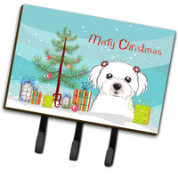 "Caroline's Treasures BB1580TH68 Christmas Tree and Maltese Leash or Key Holder, Large, Multicolor"