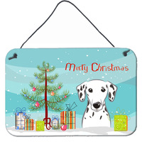 "Caroline's Treasures Christmas Tree and Dalmatian Wall or Door Hanging Prints BB1582DS812, 8HX12W"