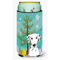 "Caroline's Treasures Christmas Tree and Dalmatian Tall Boy Koozie Hugger, Multicolor"