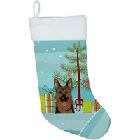 "Caroline's Treasures Tree and German Shepherd Christmas, Holiday Stocking, decoration, 11 x 18, Multicolor"