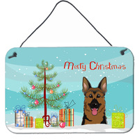 "Caroline's Treasures Christmas Tree and German Shepherd Wall or Door Hanging Prints BB1583DS812, 8HX12W"