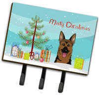 "Caroline's Treasures BB1583TH68 Christmas Tree and German Shepherd Leash or Key Holder, Large, Multicolor"