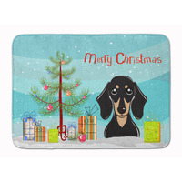 "Caroline's Treasures Christmas Tree Black and Tan Dachshund Floor Mat, 19"" x 27"", Multicolor"