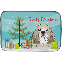 "Caroline's Treasures Christmas Tree And Cocker Spaniel Dish Drying Mat, 14"" x 21"""