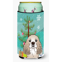 "Caroline's Treasures Christmas Tree and Cocker Spaniel Tall Boy Koozie Hugger, Multicolor"