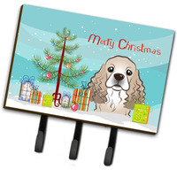 "Caroline's Treasures BB1588TH68 Christmas Tree and Cocker Spaniel Leash or Key Holder, Large, Multicolor"