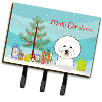 "Caroline's Treasures BB1589TH68 Christmas Tree and Bichon Frise Leash or Key Holder, Large, Multicolor"