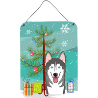 "Caroline's Treasures Christmas Tree and Alaskan Malamute Wall or Door Hanging Prints BB1590DS1216, 16HX12W, Multicolor"