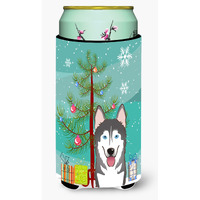 "Caroline's Treasures Christmas Tree and Alaskan Malamute Tall Boy Koozie Hugger, Multicolor"