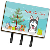 "Caroline's Treasures BB1590TH68 Christmas Tree and Alaskan Malamute Leash or Key Holder, Large, Multicolor"