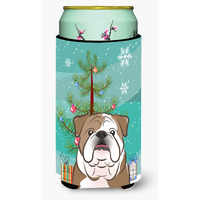 "Caroline's Treasures Christmas Tree and English Bulldog Tall Boy Koozie Hugger, Multicolor"