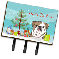 "Caroline's Treasures BB1591TH68 Christmas Tree and English Bulldog Leash or Key Holder, Large, Multicolor"