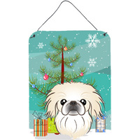 "Caroline's Treasures Christmas Tree and Pekingese Wall or Door Hanging Prints BB1593DS1216, 16HX12W, Multicolor"