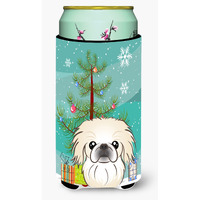 "Caroline's Treasures Christmas Tree and Pekingese Tall Boy Koozie Hugger, Multicolor"