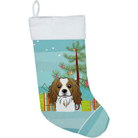 "Caroline's Treasures Tree and Cavalier Spaniel Christmas, Holiday Stocking, decoration, 11 x 18, Multicolor"