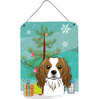 "Caroline's Treasures Christmas Tree and Cavalier Spaniel Wall or Door Hanging Prints BB1596DS1216, 16HX12W, Multicolor"