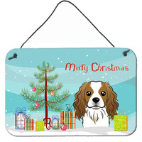 "Caroline's Treasures Christmas Tree and Cavalier Spaniel Wall or Door Hanging Prints BB1596DS812, 8HX12W"