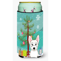 "Caroline's Treasures Christmas Tree and Westie Tall Boy Koozie Hugger, Multicolor"