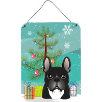 "Caroline's Treasures Christmas Tree and French Bulldog Wall or Door Hanging Prints BB1599DS1216, 16HX12W, Multicolor"
