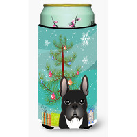 "Caroline's Treasures BB1599TBC Christmas Tree and French Bulldog Tall Boy Koozie Hugger, Multicolor"