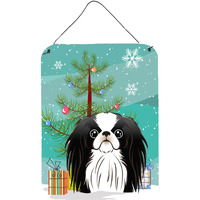 "Caroline's Treasures Christmas Tree and Japanese Chin Wall or Door Hanging Prints BB1602DS1216, 16HX12W, Multicolor"