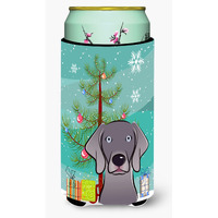 "Caroline's Treasures Christmas Tree and Weimaraner Tall Boy Koozie Hugger, Multicolor"