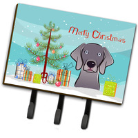 "Caroline's Treasures BB1603TH68 Christmas Tree and Weimaraner Leash or Key Holder, Large, Multicolor"