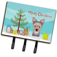 "Caroline's Treasures BB1604TH68 Christmas Tree and Yorkie Puppy Leash or Key Holder, Large, Multicolor"
