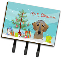 "Caroline's Treasures BB1605TH68 Christmas Tree and Wirehaired Dachshund Leash or Key Holder, Large, Multicolor"