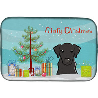 "Caroline's Treasures Christmas Tree And Black Labrador Dish Drying Mat, 14"" x 21"""